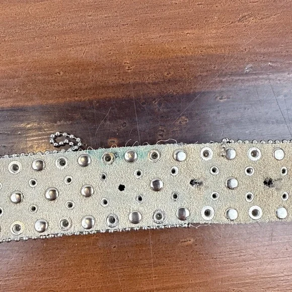 Vintage‎ Y2K Studded Rhinestone Black Leather Western Belt Sz M - Picture 7 of 9